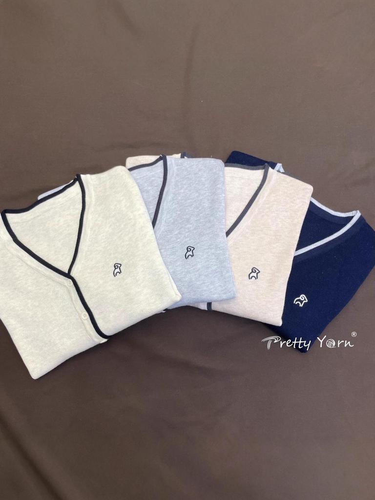 Niedriger Strickcardigan mit langen Ärmeln im koreanischen Stil für Damen, bestickt mit Schafen