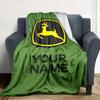1pc John Deere Banner Blanket with Custom Name, Gift, for Men and Women, Soft Blanket, Good for Sofa Bed Couch Travel, Lightweight Flannel Blanket