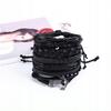 Men's Leather Bracelet, Pu Leather Set, Set Of 6 Pieces, Anchor, Vintage