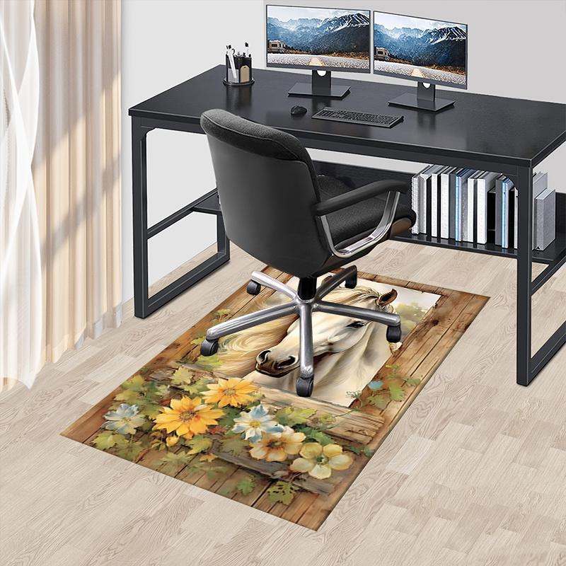 Horse Office Carpet Chair Mat: Large Size, Home Decor Rug for Sofa or Office, Gift Idea Suitable for Bedroom, Living Room & Various Rooms