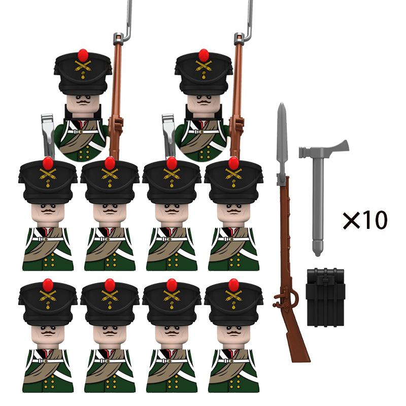 Napoleon Wars Military Figures Army Soliders Weaponry Suit Small Particles Building Blocks Childrens DIY Toys Boys Gifts