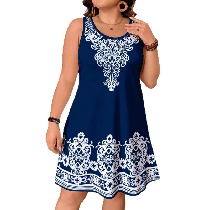 New Summer Casual Comfortable Round-neck Pullover Sleeveless Dress for Women