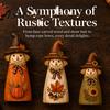 Festival Atmosphere Room Accessories Vintage Resin Scarecrow Figurines, Fall Harvest Pumpkin Sunflower Maple Cute Wizard Hat Ornaments Leaf