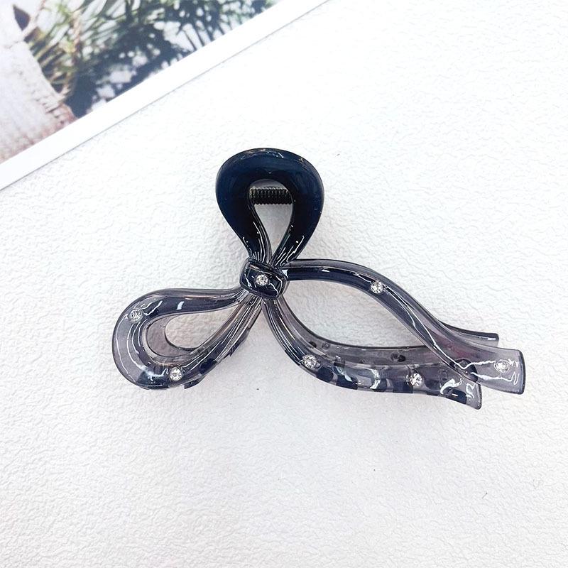 High-End French Transparent Bow Claw Clip: Versatile Girlish Heart Shark Hair Accessory