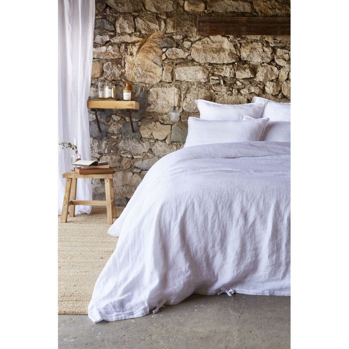 "Soline" Duvet Cover All Sizes Washed Linen - Soline Craie - Duvet Cover 260 X 240 Cm