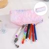 High Capacity Polyester Pencil Case Bowknot Pen Pouches Zippered Travel Cosmetic Storage Bag for Office School Travel