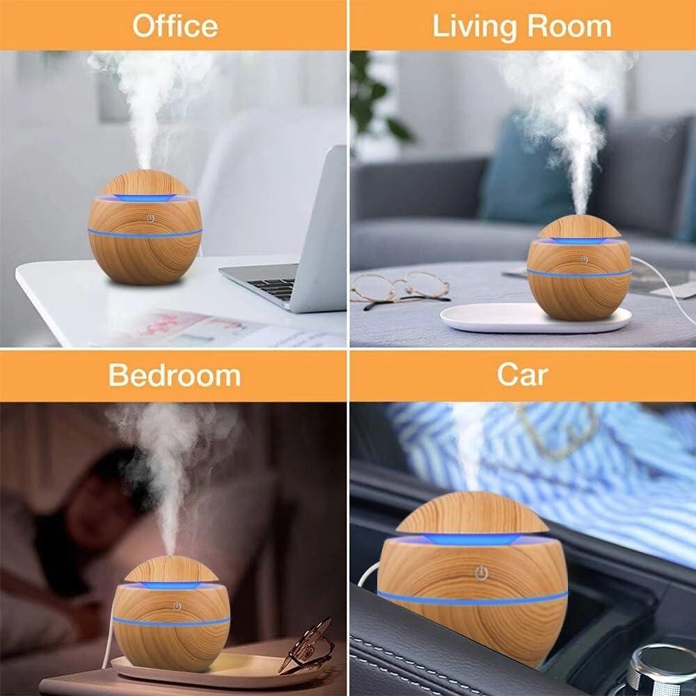 1PC Luftbefeuchter Elektrischer Luftaroma-Diffusor Holz Ultraschall-Luftbefeuchter Ätherisches Öl Aromatherapie Kühlen Nebel Maker für Schlafzimmer