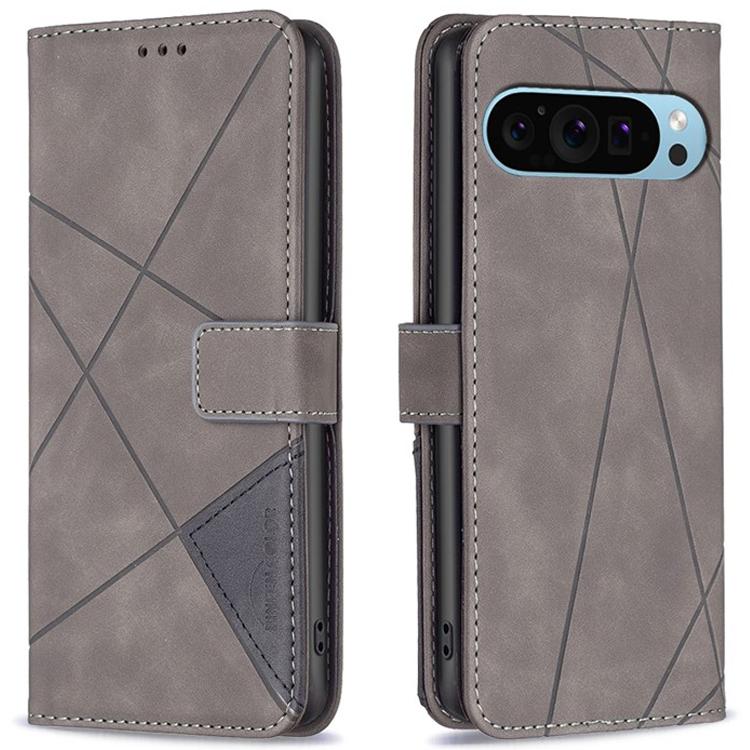 BINFEN COLOR For Google Pixel 9/Pixel 9 Pro Phone Cases Wallet Stand Geometry Imprinted Leather Cover