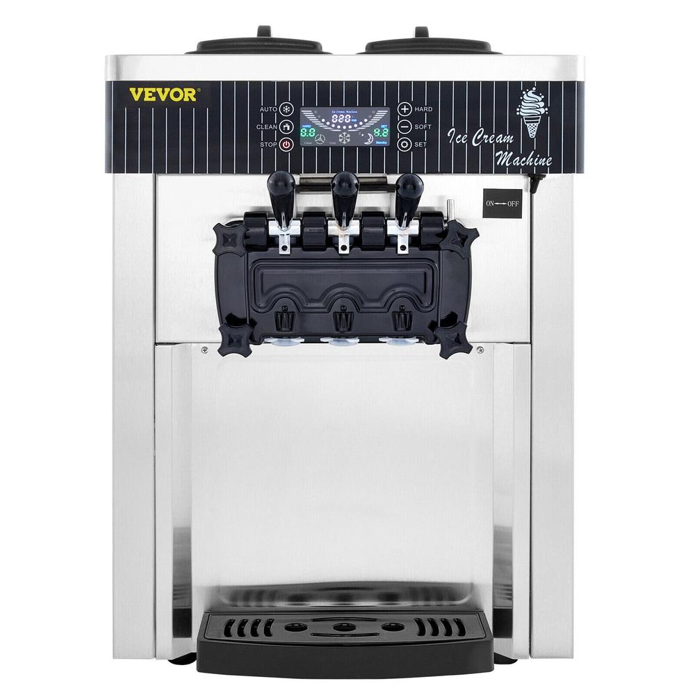 2200W Commercial Electric Countertop YKF-8218T Soft Ice Cream Machine Automatic with 2+1 Flavors Ice Cream Maker