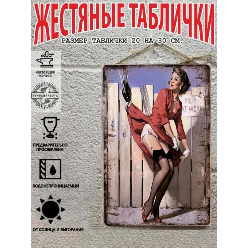 Pin-Up Girl Metal Sign, Retro Wall Art Decor