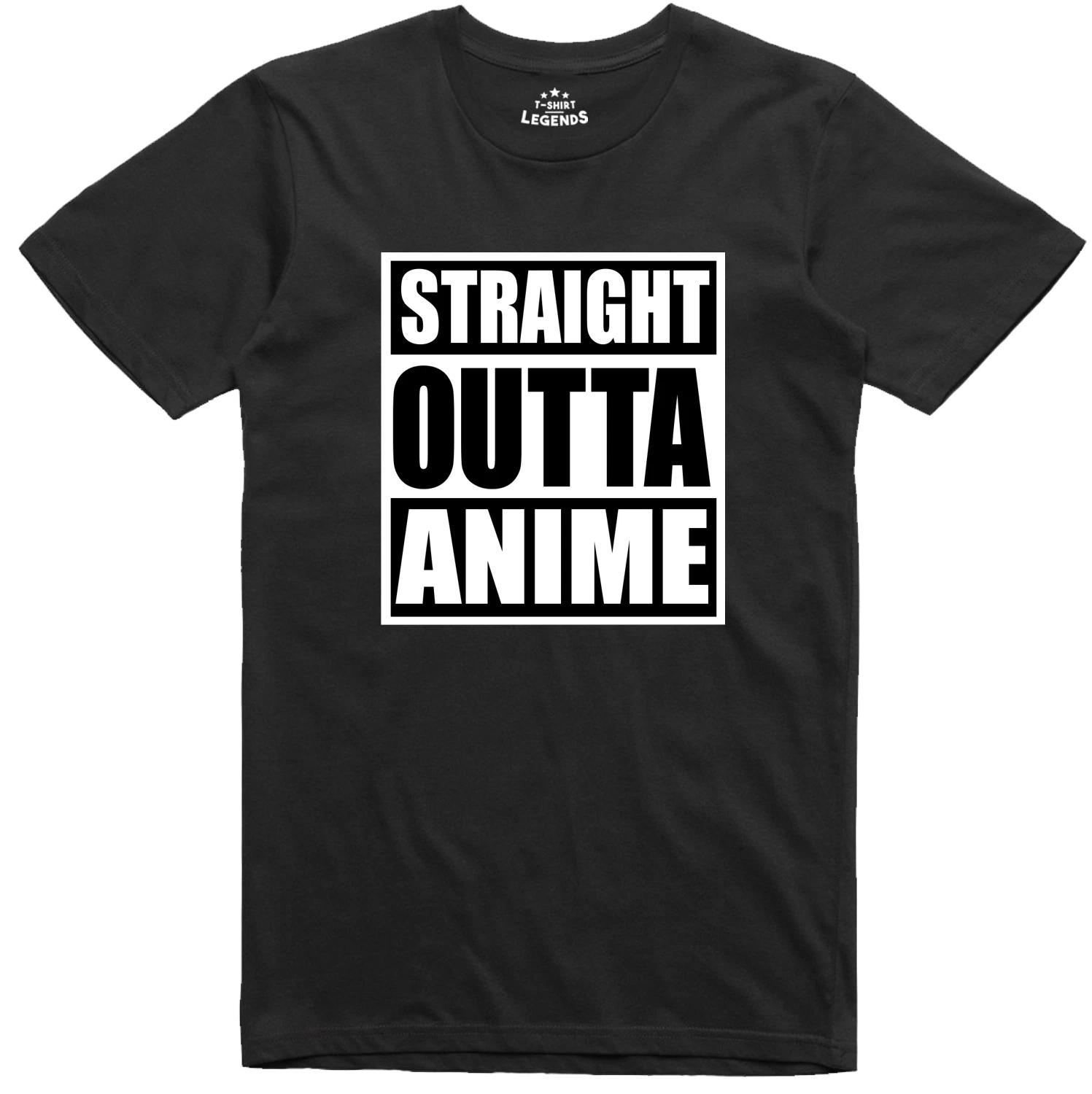 Straight Outta Anime T Shirt Funny Japanese Parody Style Regular Fit Gildan Tee S
