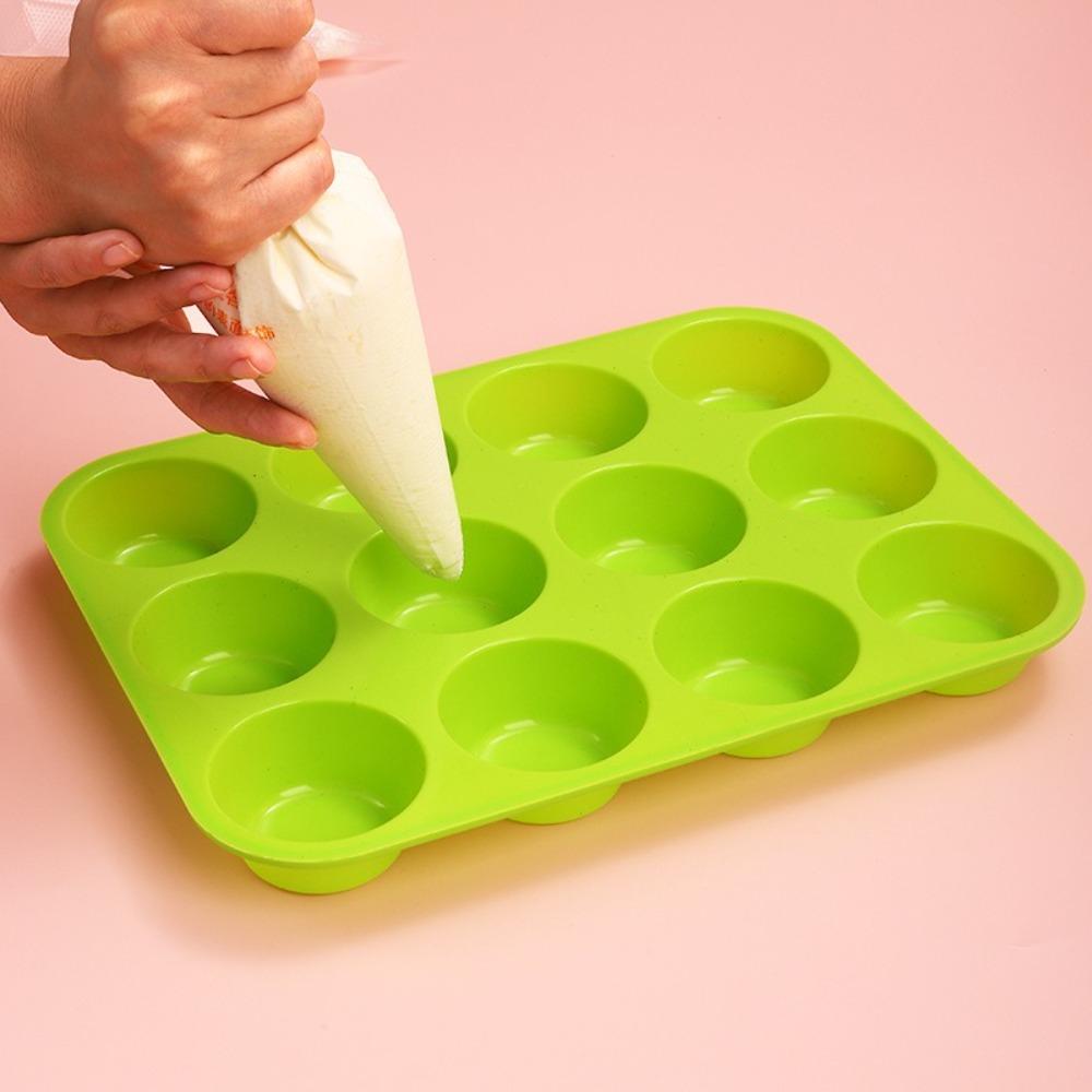 12 Holes Cupcakes Mold Silicone Soap Chocolate Muffin Baking Pan Round Baking Mold  Kitchen Tools