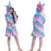 Children Bathrobe for Girls Kigurum Unicorn Pyjamas Kids Colar Fleece Boys Bathrobes Nightgown Baby Sleepwear Hooded Bath Robe
