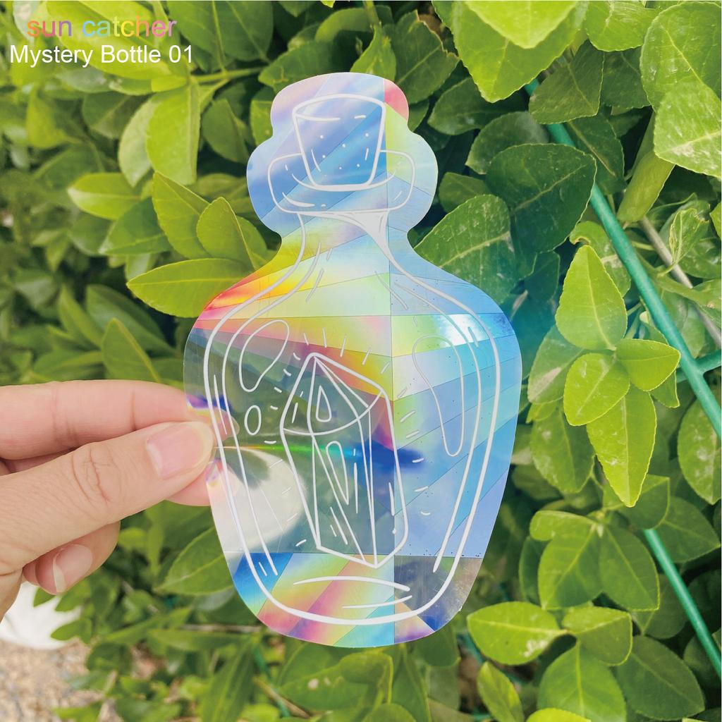 Sunflower Suncatcher Window Big Sticker Star Moon Evil Eye Sunlight Catcher Butterfly Sun Catcher Cat Rainbow Film for Car Glass