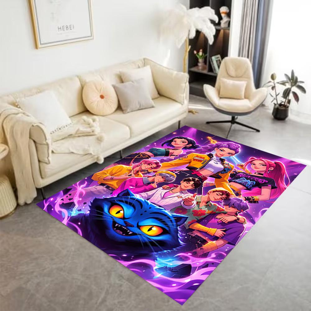 Cyberpunk Fashion Heroes Floor Mat Suitable for Study room Playrooms Dining Room Balcony Antislip Carpet Anime Office Decor