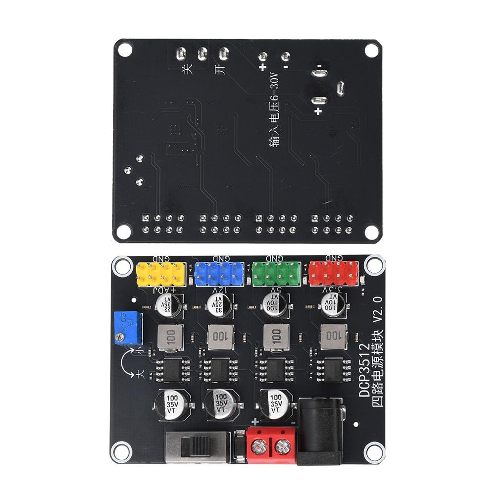 DCP3512 Adjustable Buck Power Module DC 6V-30V Input 0.9V-29.6V Output 4-Channel 3.5A for Embedded Development Device Supply