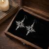 Women's Black Retro Gothic Cross Earrings with Oil Drip Style - Unique Dangle Accessories