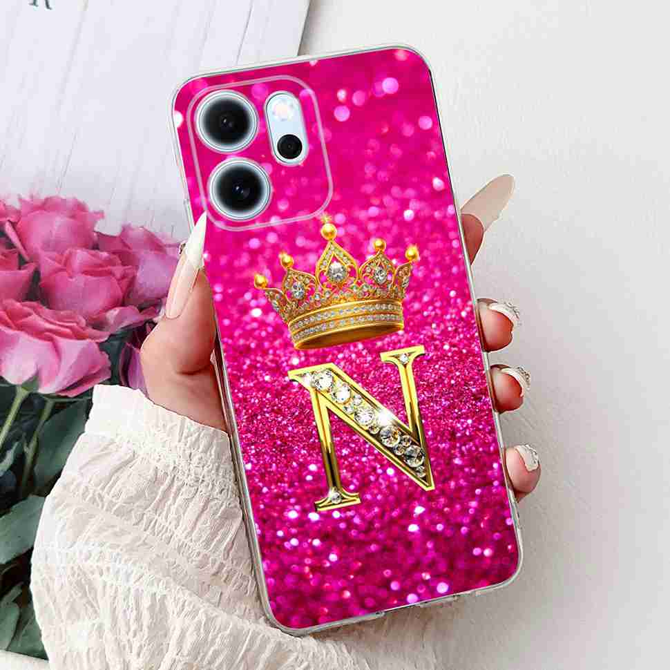 For Oppo Reno14 F 5G  6.57" Case New Design Letter Flower TPU Soft Silicone Cover For Oppo Reno 14F CPH2743 Phone Shell Capa