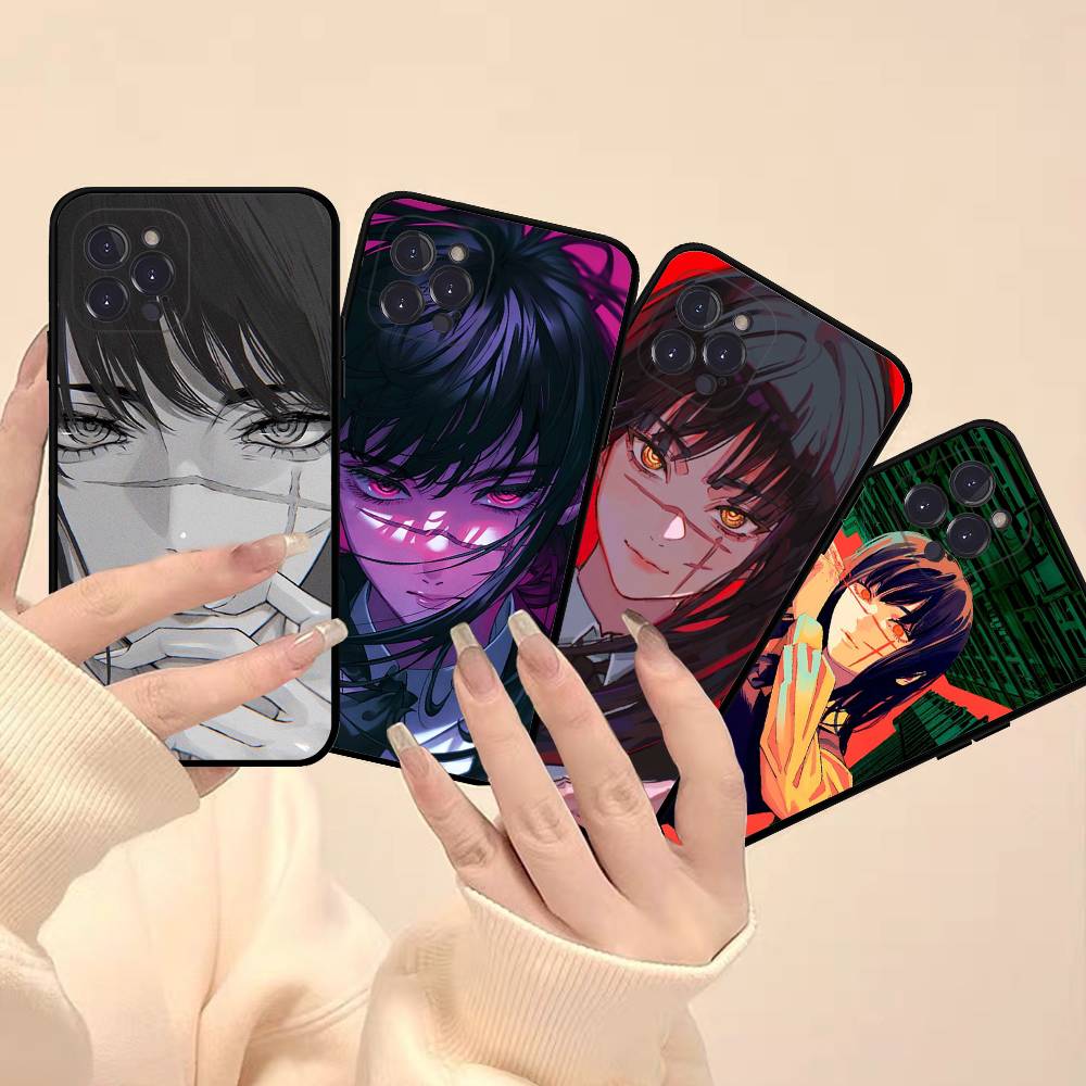 Asa Mitaka Chainsaw Man Anime Manga Phone Case For Iphone 16 15 17 13 14 12 11 Pro Max Plus Black Shell Cover Case