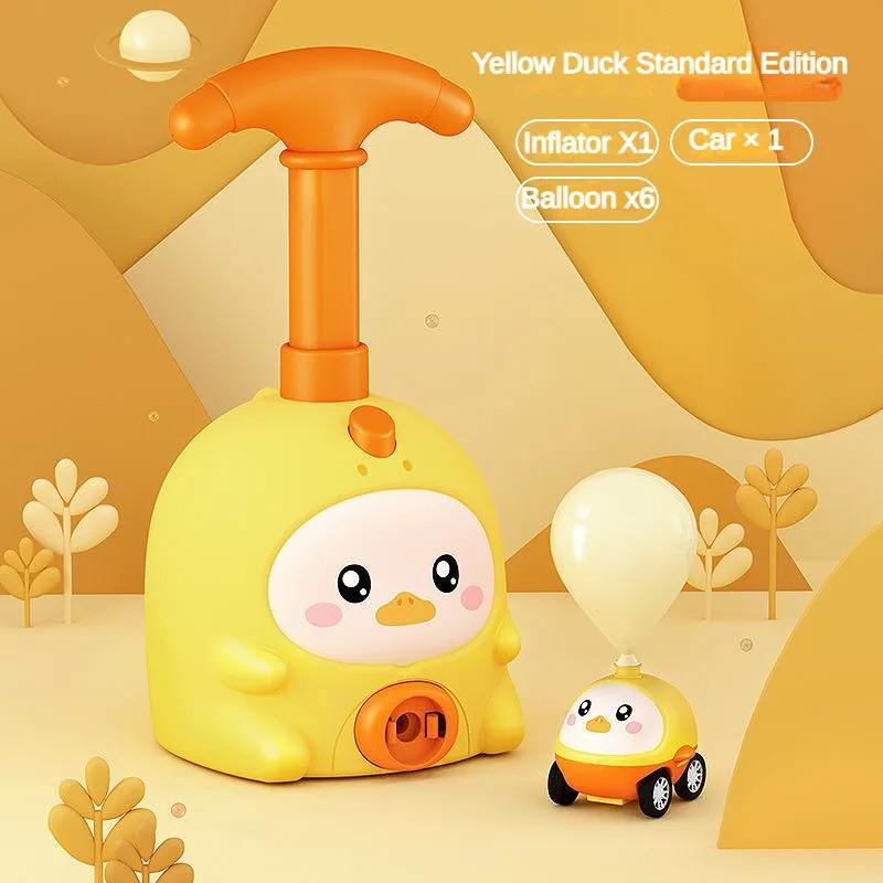Animal Air-Powered Balloon Car Toy, Balloon Car Launcher Set with Easy Manual Pump,2-in-1 Races On Ground Flies In Air, Children's Day Birthday Gift