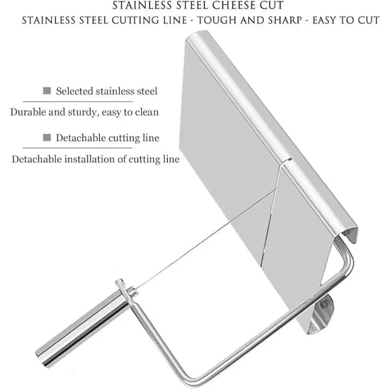 Cheese Slicers with Wire Cheese Cutters for Block Cheese with 5 Replacement Wires for Hard Cheese Butter Kitchen Tools