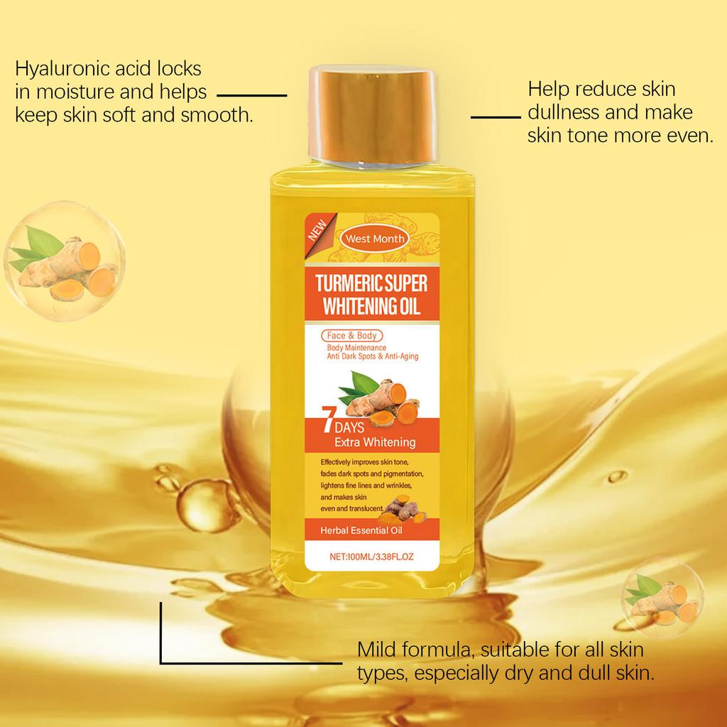 Nourishing West Month Turmeric Body Care Oil For Hydrating And Brightening Skin