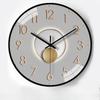 12-inch 30cm Light and Luxurious Light and Shadow Automatic Time-sensitive Radio Clock Home Living Room Bedroom Mute Clock Hanging