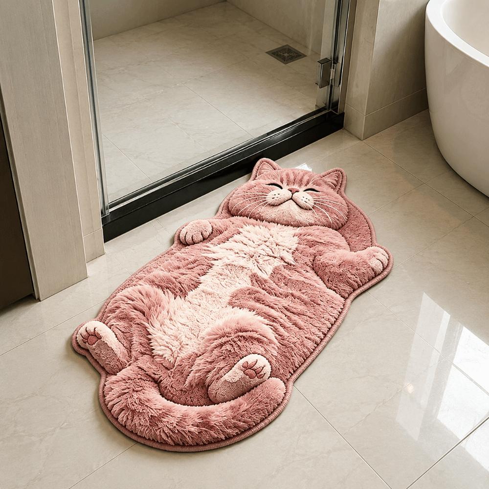 Tappeto da Area a Forma di Gatto Facile da Pulire Antiscivolo Tappeto Cartoon Divertente Decorazione per la Casa Soggiorni