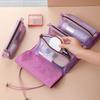 Detachable Makeup Bag Women Zipper Mesh Large Capacity Cosmetics Pouch Foldable Portable Travel Wash Storage Bag