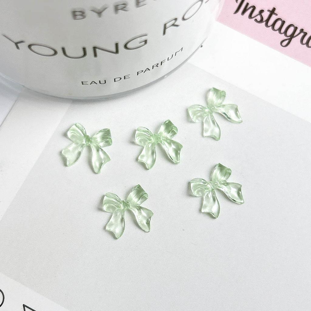 Jelly Color Ice Transparent Bowknot Nail Art Accessories Resin 3D Small Bow Versatile Ins Wearable Nail Decorations
