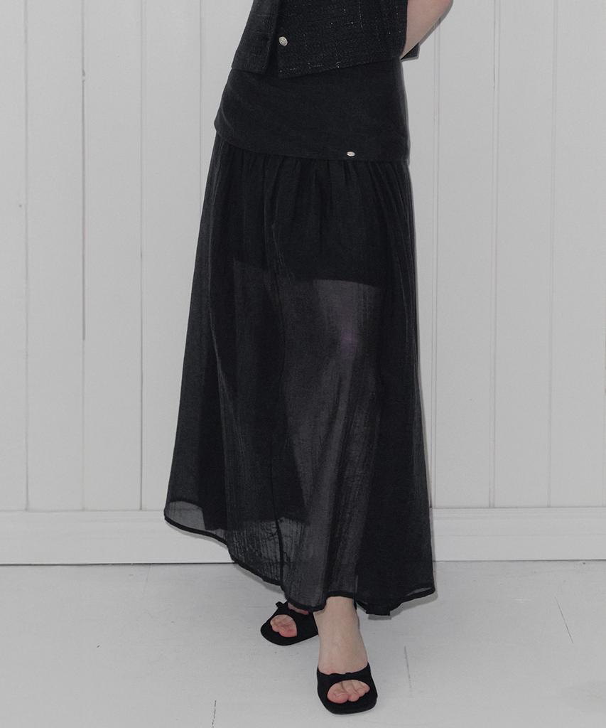 Teuwi Mels Layered Flare Long Skirt