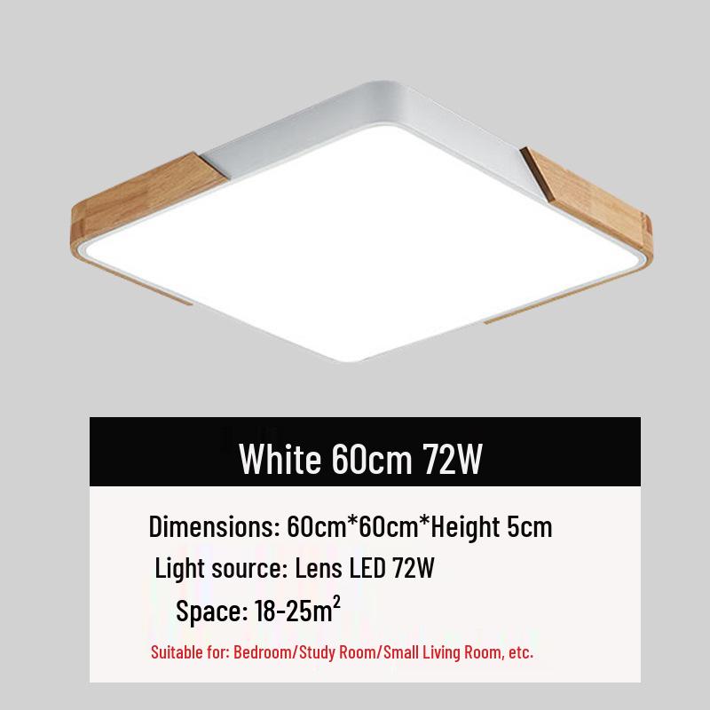 Natural Wood LED Ceiling Lamp for Bedroom and Living Room