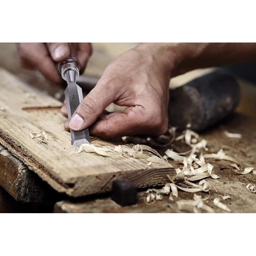 EZARC Set di 6 Scalpelli per Legno Strumenti per Intaglio del Legno Kit Scalpelli con Custodia Premium in Legno per Falegname Artigiano Regalo per Uomo