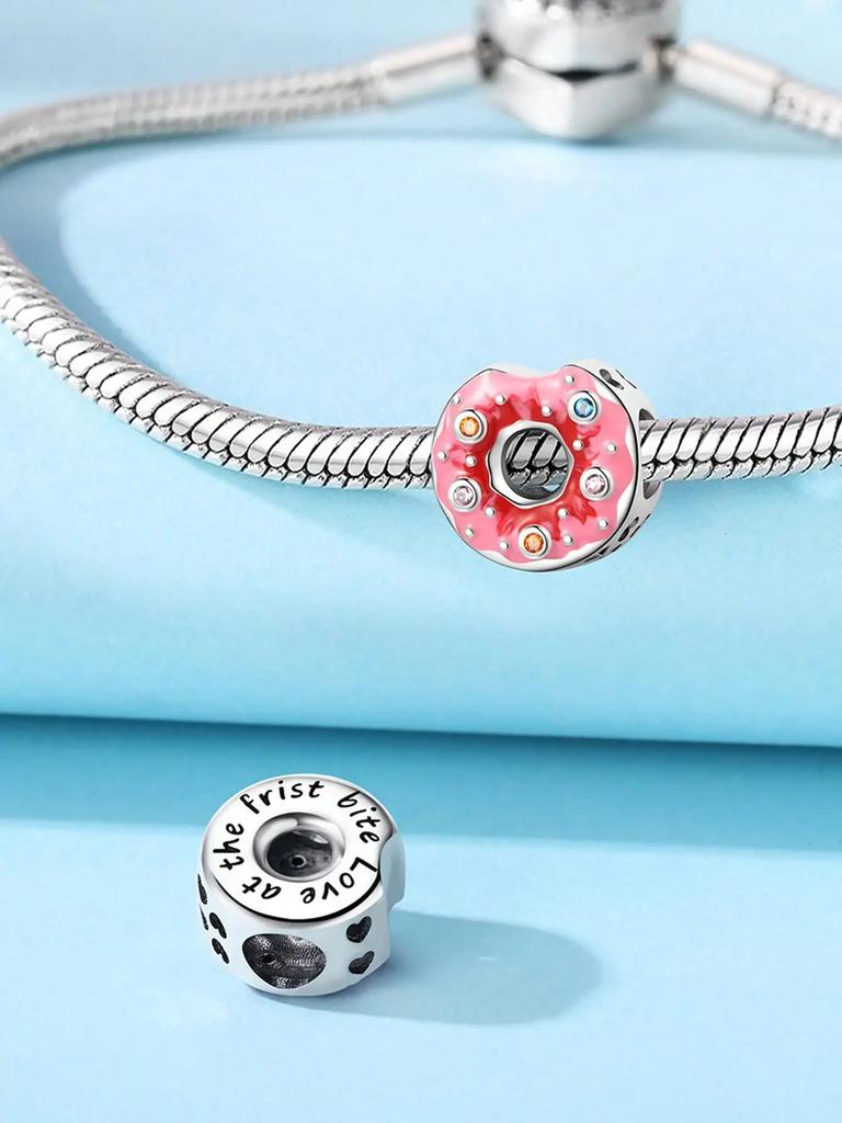 Copper Plated Original Charms Delicious Donut Cupcakes Beads Fit Bracelet Women'S Jewelry Gift
