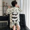 Boys Cotton Pajama Set Long Sleeve Thin Sleepwear Cartoon Print Hoodie Style Home Wear Kids 8