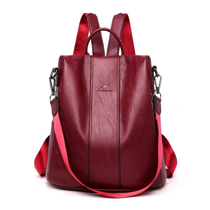 2024 neue Mode Anti Diebstahl Leder Tasche frauen Retro Schulter Tasche Große Kapazität Reise Rucksack