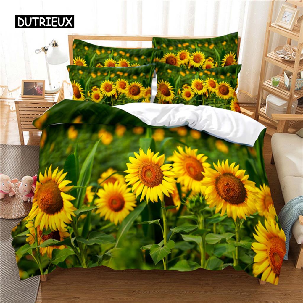 Beautiful SunFlower Bedding Set Duvet Cover Set 3d Bedding Digital Printing Bed Linen Queen Size Bedding Set Fashion Design