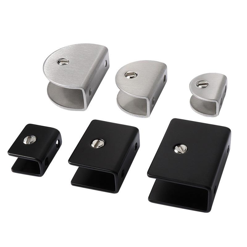 Stainless Steel Semicircular Square Glass Clamp Shelf Bracket