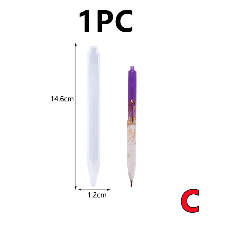 New 3/1PC Transparent Pen Silicone Mould Set DIY Ballpoint Pen Mold Epoxy Resin Molds for Jewelry Casting Pen Holder Making