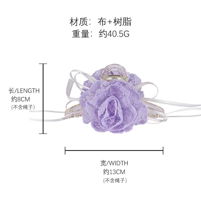2025 весна лента развевающаяся цветок зажим для волос лето маленький свежий зажим-акула темпераментный сладкий универсальный головной убор головной цветок