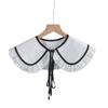 Vintage Woman Shirt False Fake Collar Shawl Girls Adjustable Bowknots Shoulder Wraps Dress Decorative Shirt Detachable Collar