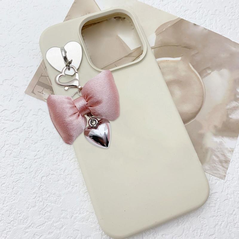 Eleganter Schleifen-Charm-Schlüsselanhänger Eleganter Herz- und Schleifen-Schlüsselanhänger mit Akzent-Handtaschendekoration für Frauen Mädchen