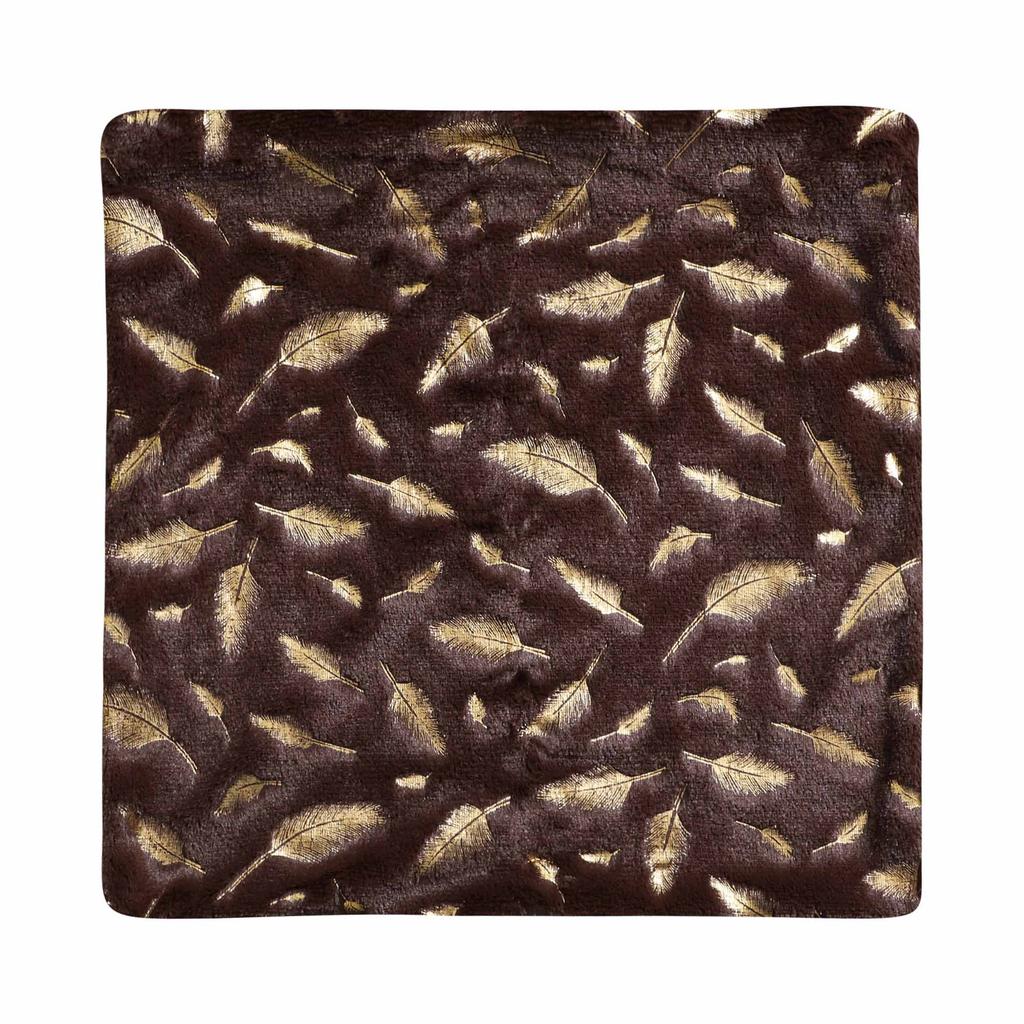 Decorative Pillowcase, Feathers, Brown