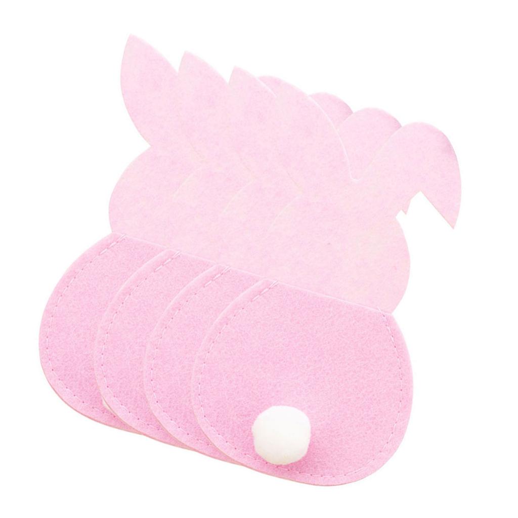 Set of 4 Rabbit Cutlery Bags Fork Storage Pouch Rabbit Cutlery Bags Fork Storage Cover Kitchen Storage Tableware Cover