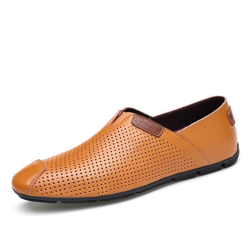 Fashion Genuine Leather Shoes for Men Fashion Designer Loafers Handmade Moccasins Outdoor Male Driving Footwear New Travel Slip On Flats