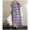 Summer Cotton and Linen Printed Loose and Simple Long Skirt for Women