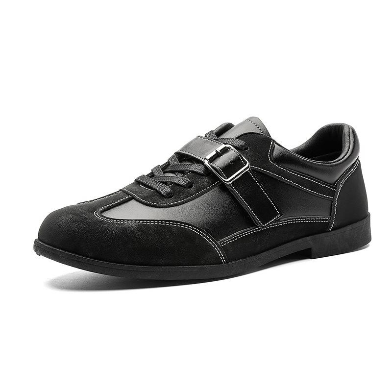 

Men s Black Casual Leather Shoes with Buckle Strap Fashion Dress Sneakers 45 чорний