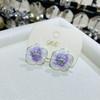 Fashion Jewelry Sweet Design Spring/Summer Blue Pink Enamel Flower High End Earrings Party Gifts for Women