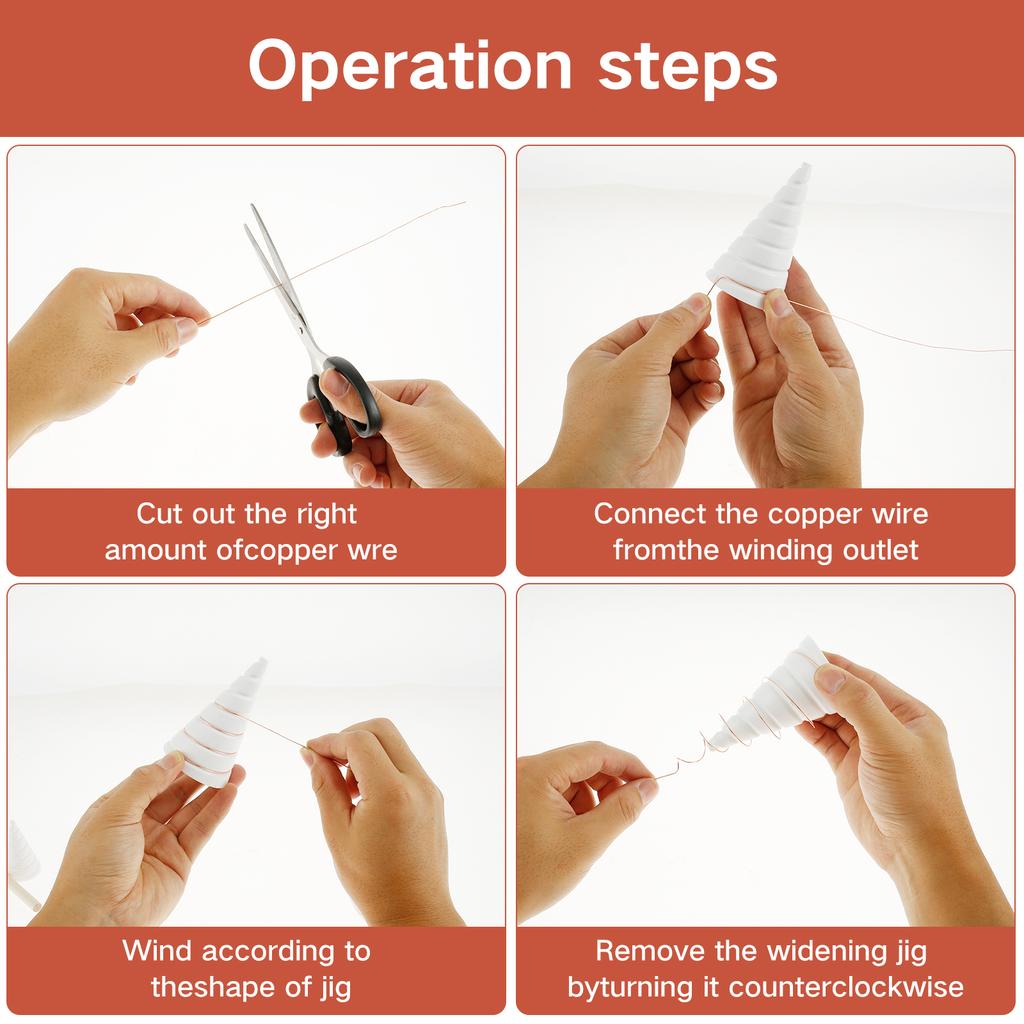 2Pcs Gardening Coil Winding Jig Reusable Copper Antenna Making Tool with Coil & Wooden Sticks for Home Electroculture Gardening