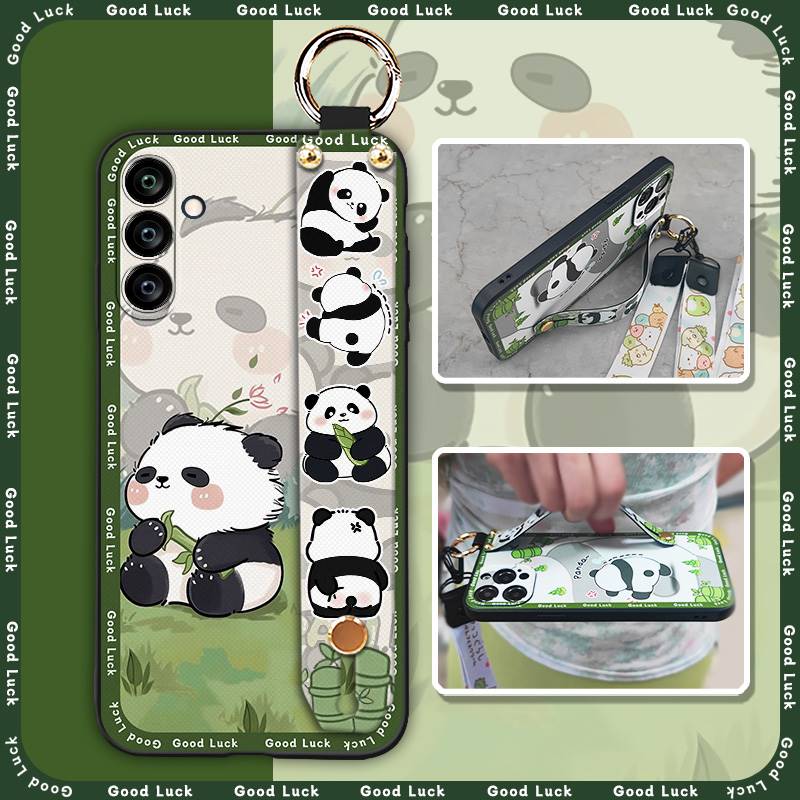 Ring Anti-knock Phone Case For Samsung Galaxy A24/SM-A245F/A25 5G Shockproof Wristband Waterproof Fashion Design Panda